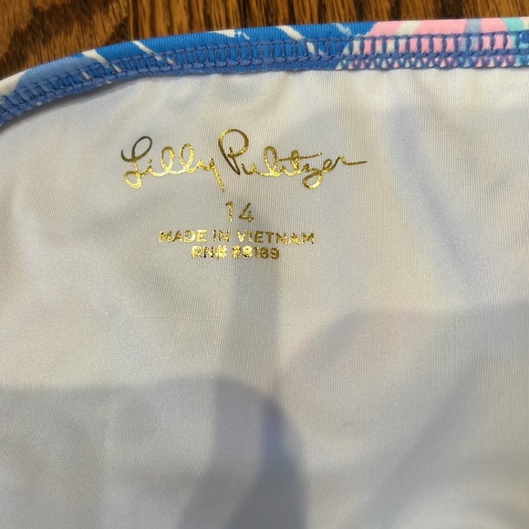 LILLY PULITZER Emiko Tankini Saltwater Blue Shade Seekers UPF 50 Ruffle Swimsuit - Picture 8 of 12